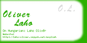 oliver laho business card